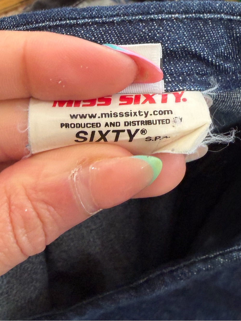 RARE Miss Sixty Jean capri with beaded fridge bottoms - Picture 6 of 14